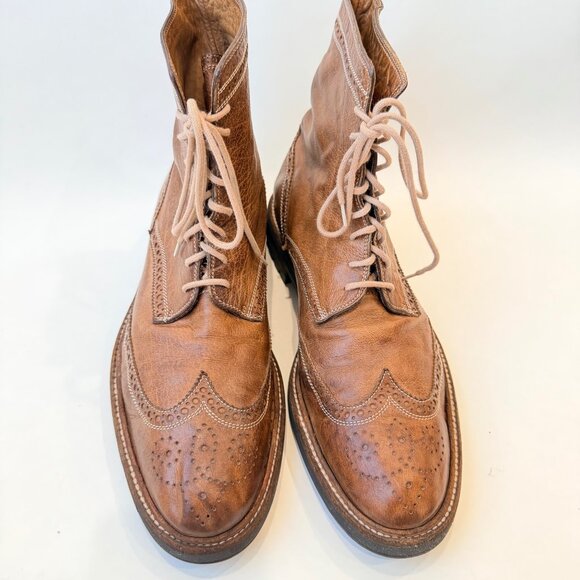 Sutor Mantellassi Men’s Leather Wingtip Brogue Lace-Up Boots - Picture 4 of 8